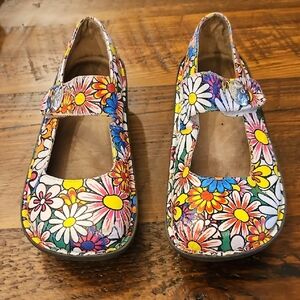 Alegria Floral Paloma Mary Jane  Shoes with Adjustable Strap